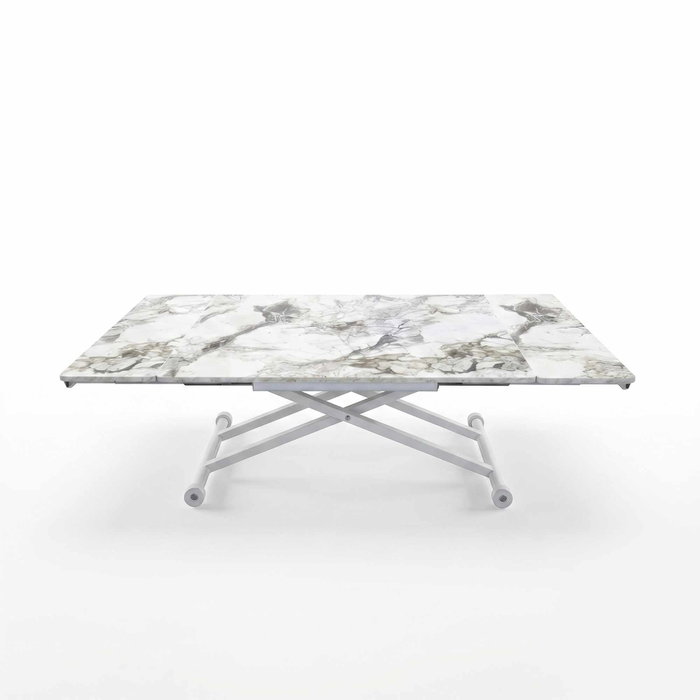 Hanah Home Mesa de Comedor Extensible de Mármol Blanco